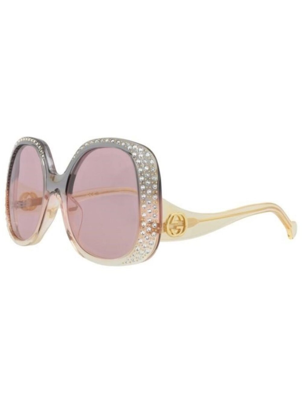 New Gucci Womens Round/Oval Grey Yellow Pink Fashion Designer Sunglasses